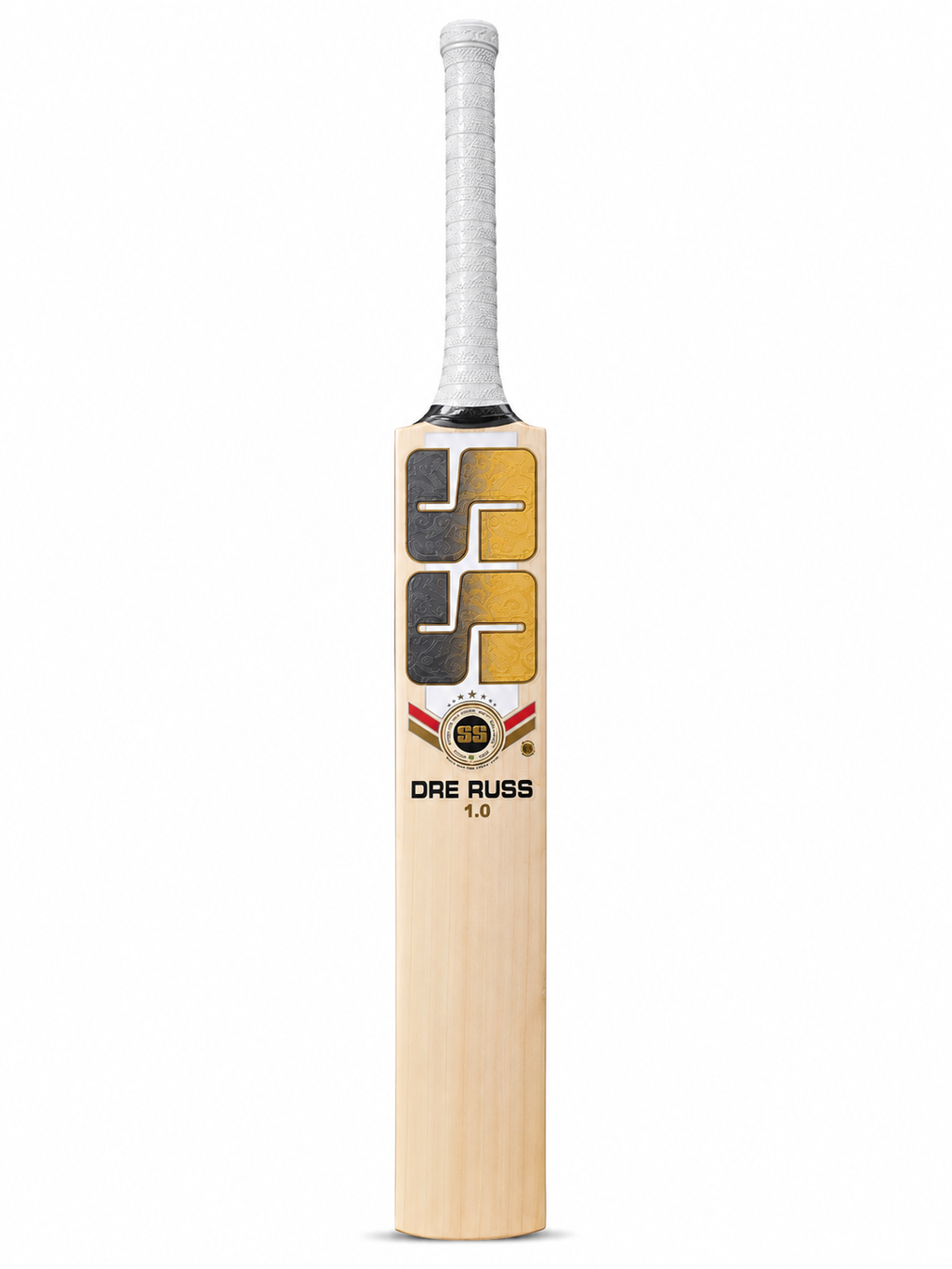 SS TON Dre Russ 1 0 English Willow Cricket Bat - Short Handle (SH) - Front View