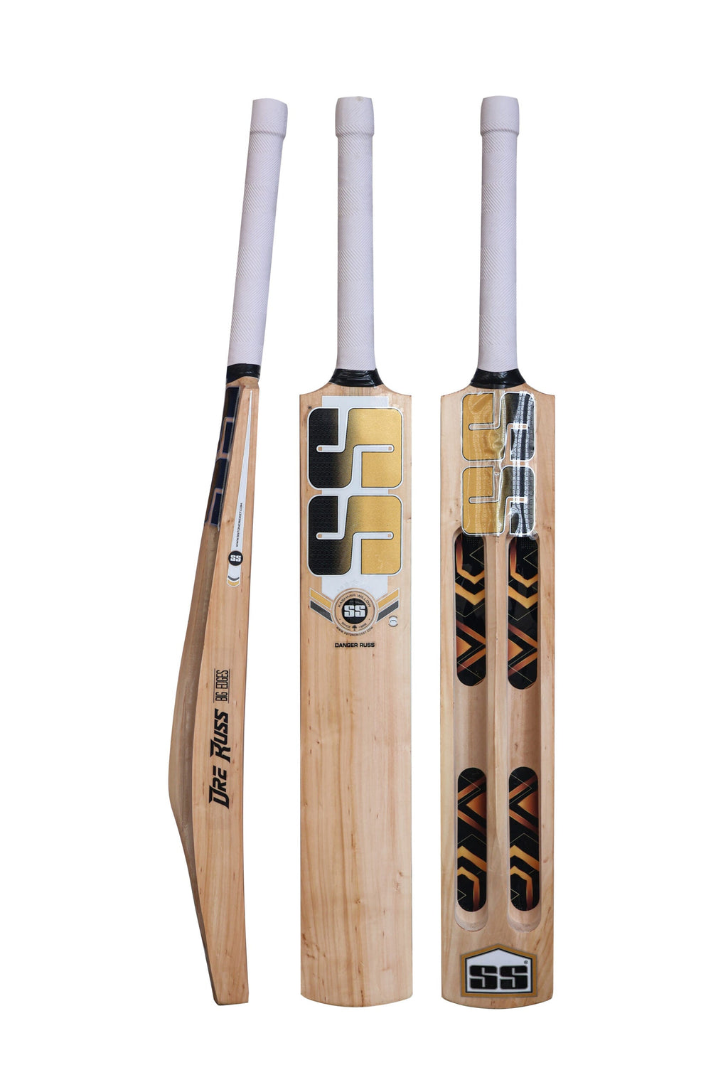 SS TON Dre Russ Jumbo Scoop Kashmir Willow Cricket Bat - Short Handle (SH) - Front View