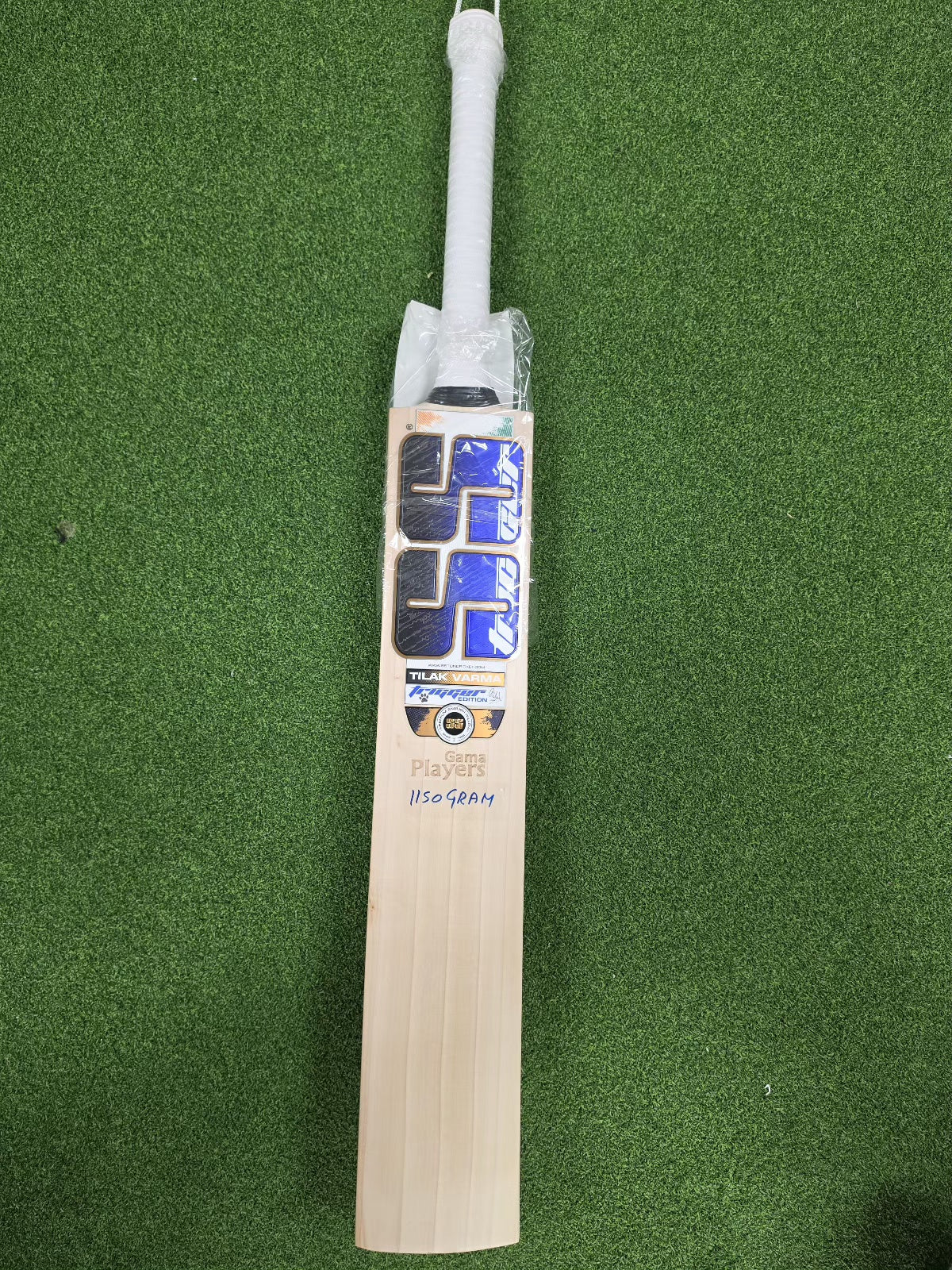 SS TON Gama Tilak Verma English Willow Cricket Bat - Short Handle (SH) - Back View