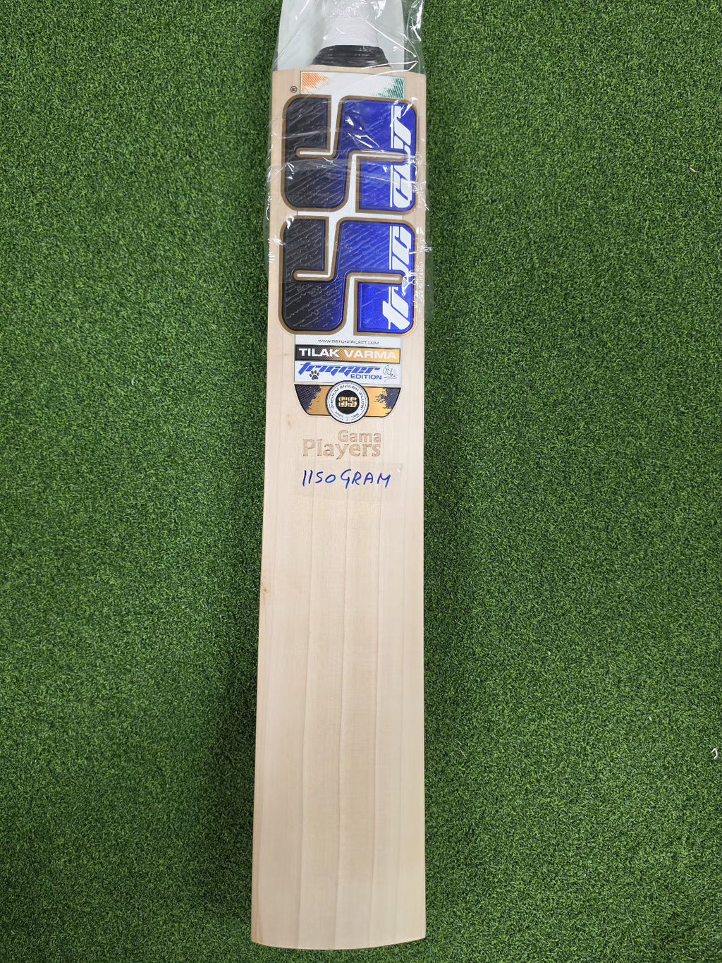 SS TON Gama Tilak Verma English Willow Cricket Bat - Short Handle (SH) - Front View