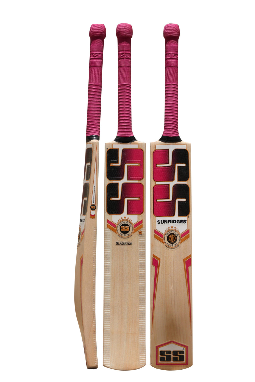 SS TON Gladiator Kashmir Willow Cricket Bat - Short Handle (SH) - Front View