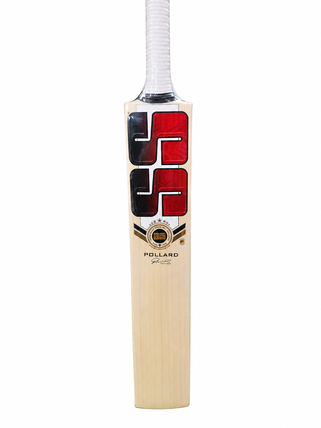 SS TON Kieron Pollard Actual English Willow Cricket Bat - Short Handle (SH) - Back View