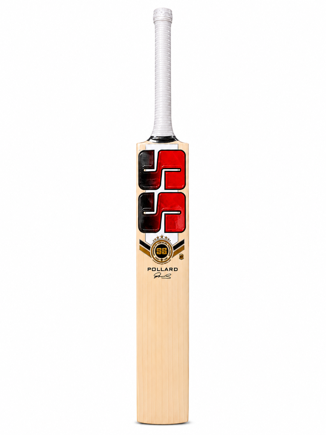 SS TON Kieron Pollard Actual English Willow Cricket Bat - Short Handle (SH) - Front View