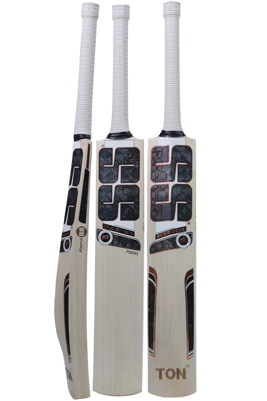 SS TON Master 7000 English Willow Cricket Bat - Short Handle (SH) - Front View