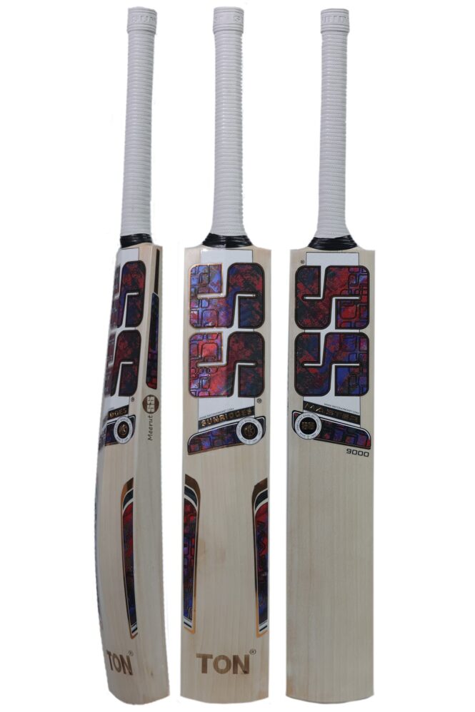 SS TON Master 9000 English Willow Cricket Bat - Short Handle (SH) - Front View