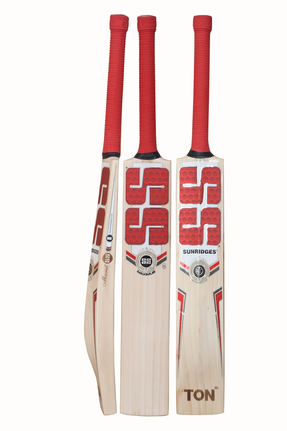 SS TON Maximus English Willow Cricket Bat - Short Handle (SH) - Front View