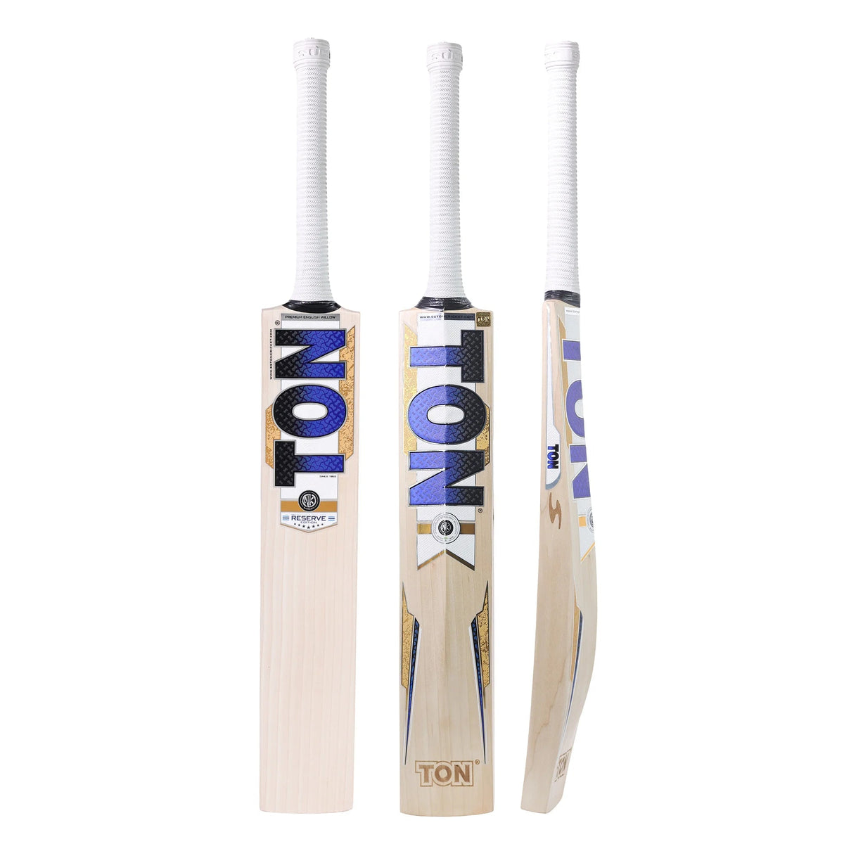 SS TON Reserve English Willow Cricket Bat - Short Handle (SH) - Front View