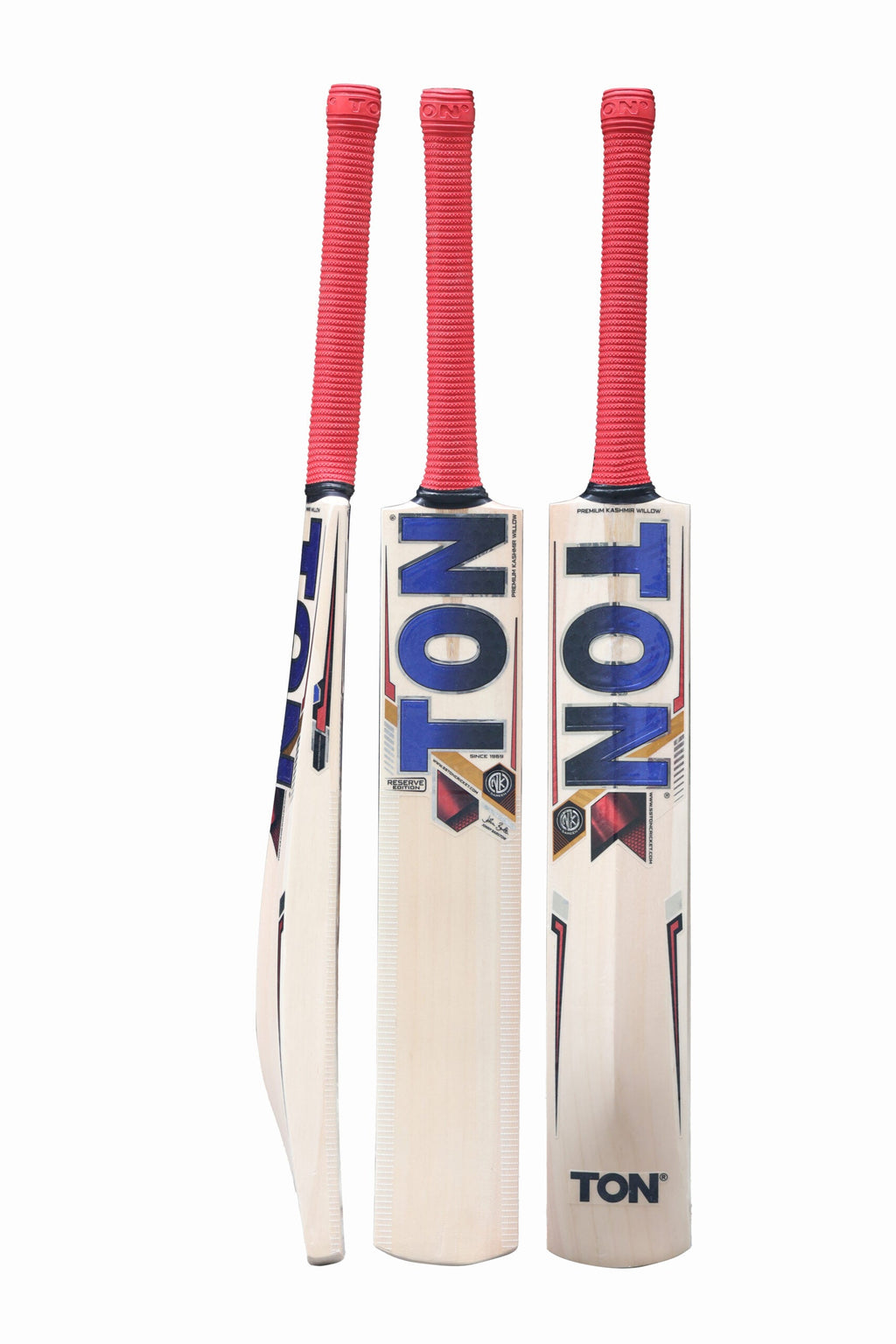 SS TON Reserve Kashmir Willow Cricket Bat - Short Handle (SH) - Front View