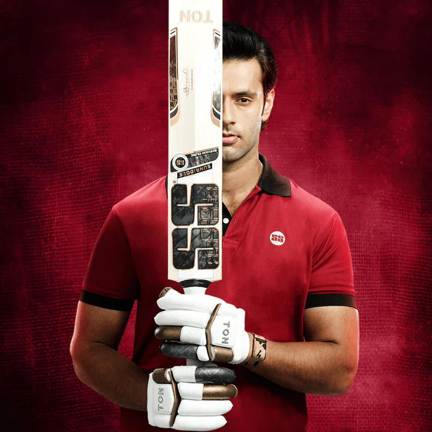 SS TON Shivam Dube Pro English Willow Cricket Bat - Short Handle (SH) - Front View
