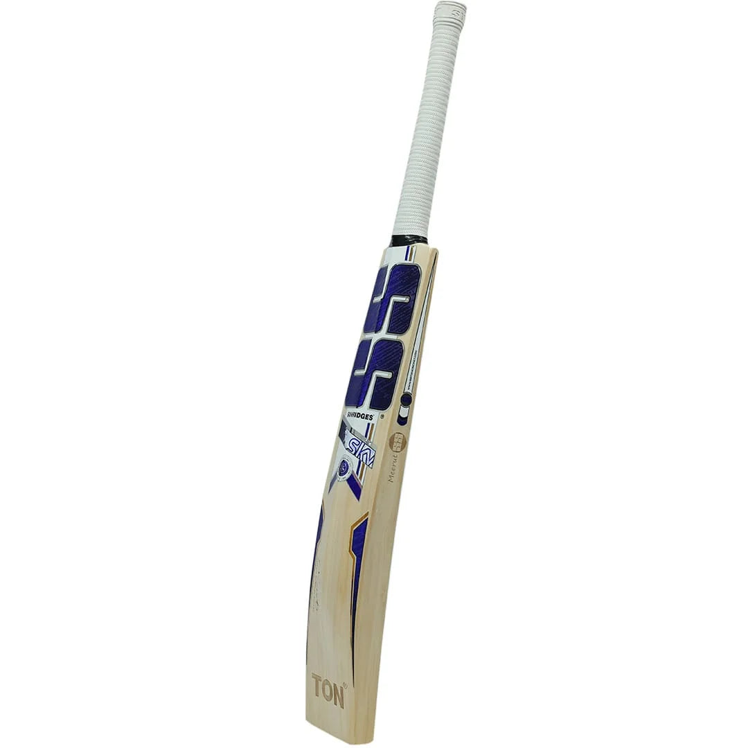 SS TON Sky Actual English Willow Cricket Bat - Short Handle (SH) - Back View