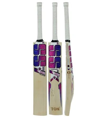 SS TON Sky Blaster English Willow Cricket Bat - Short Handle (SH) - Front View