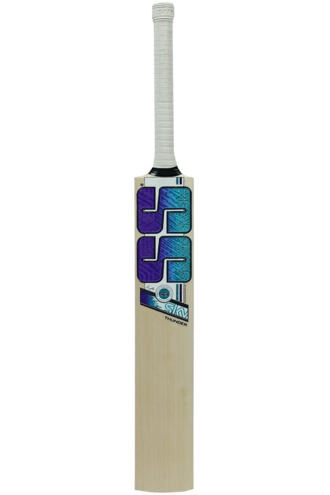 SS TON Sky Thunder English Willow Cricket Bat - Short Handle (SH) - Back View