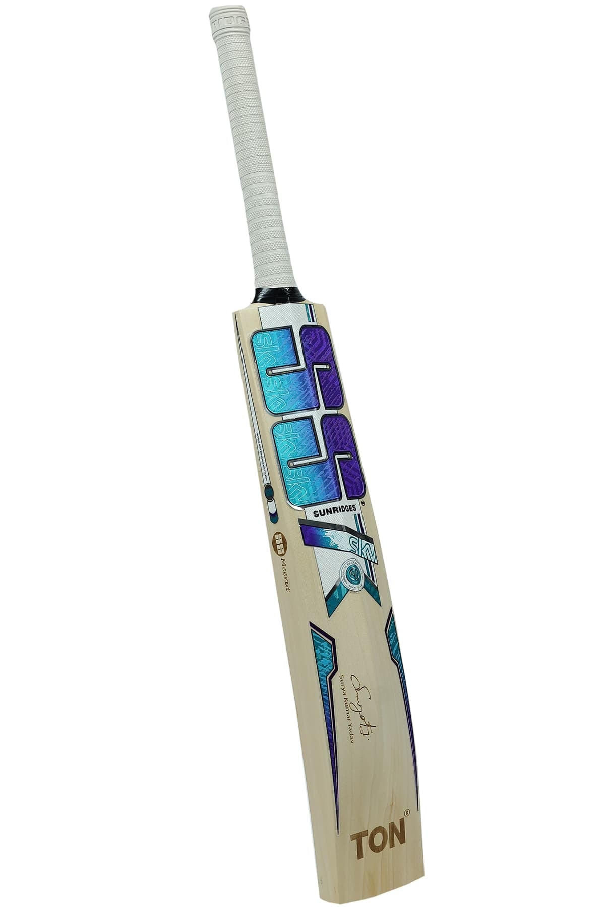SS TON Sky Thunder English Willow Cricket Bat - Short Handle (SH) - Front View