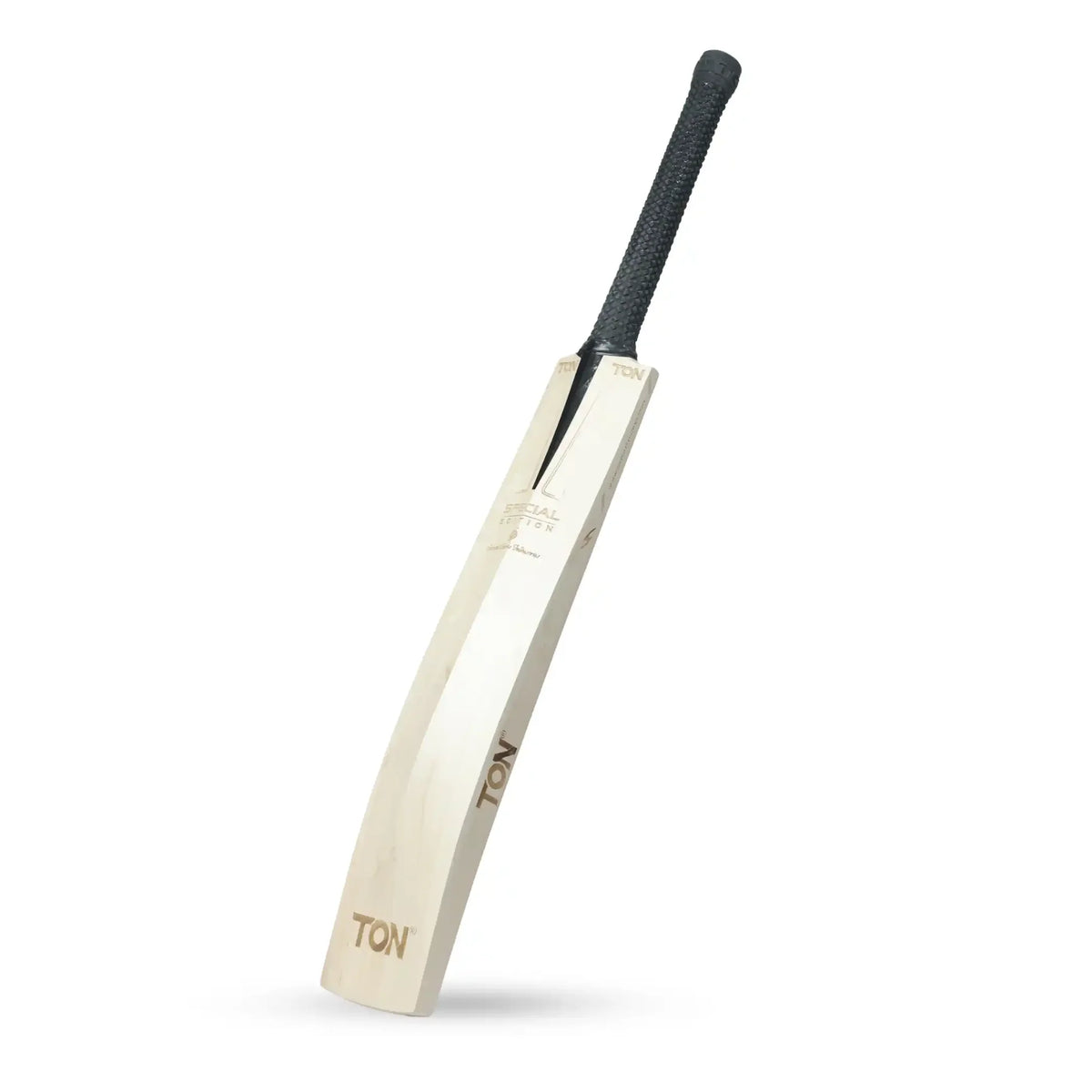 SS TON Special Edition English Willow cricket bat with black handle grip on albertacrickets.com.