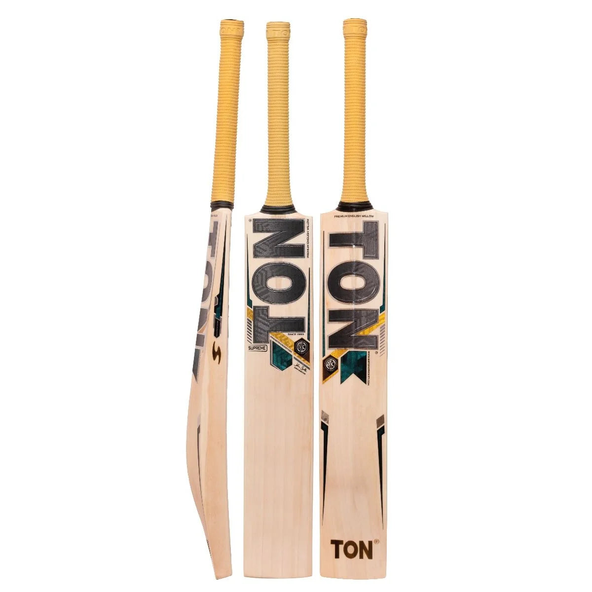 SS TON Supreme English Willow Cricket Bat - Short Handle (SH) - Front View